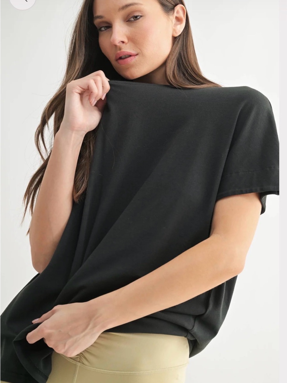 Mono B Black Relaxed Short Sleeve Tee